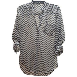 Charlotte Russe Quarter Sleeve Sheer Blouse